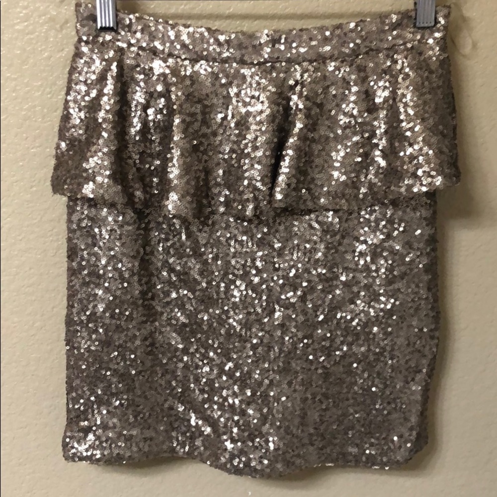 Peplum sequin skirt